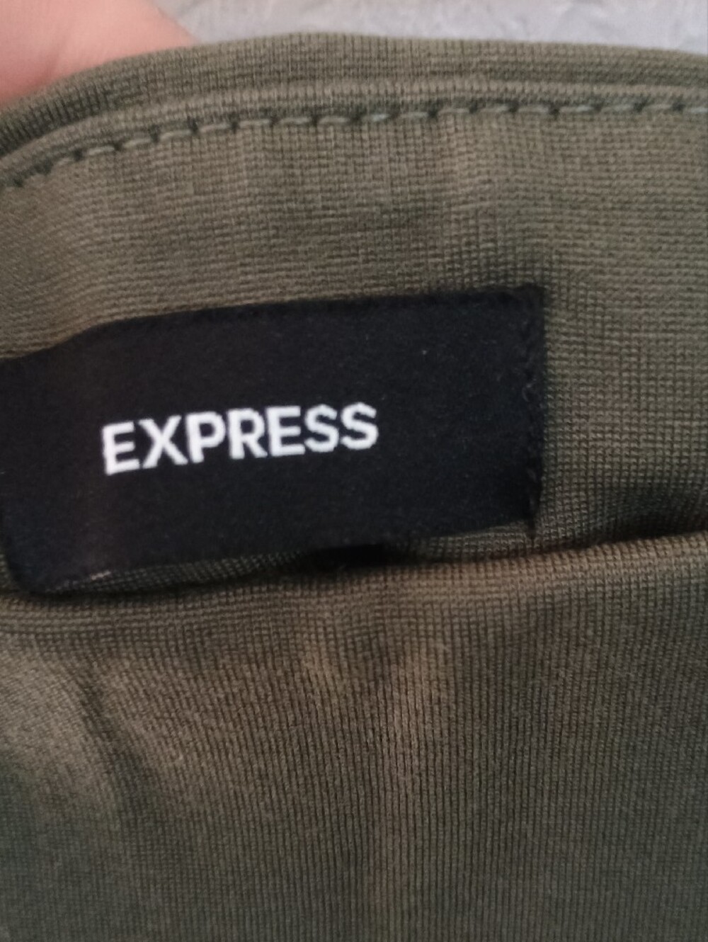 Express Olive Green Ponte Ankle Pants - Picture 2 of 7